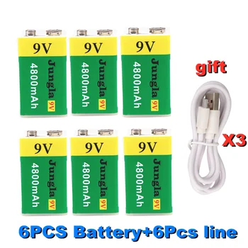 

New High capacity USB Battery 9V 4800mAh Li-ion Rechargeable Battery USB lithium battery for Toy Remote Control drop shipping