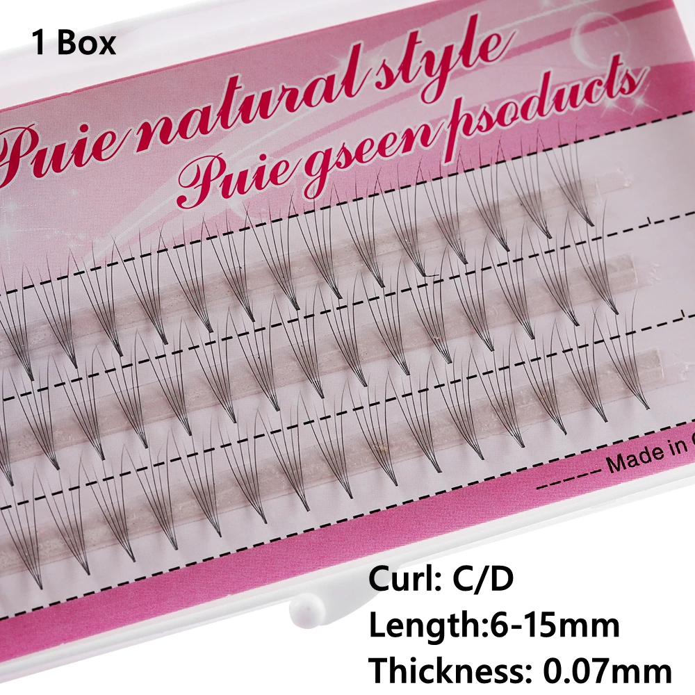 

1 Box 3-7D C/D Curl Black Cluster Individual Lash Extensions Soft Volume Natural Eye Lashes Grafting False Eyelashes Handmade