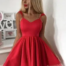 Красные короткие платья для выпускного милое без рукавов Выше Колена Выпускные недорогие вечерние платья пятнистые платья для выпускного вечера на заказ