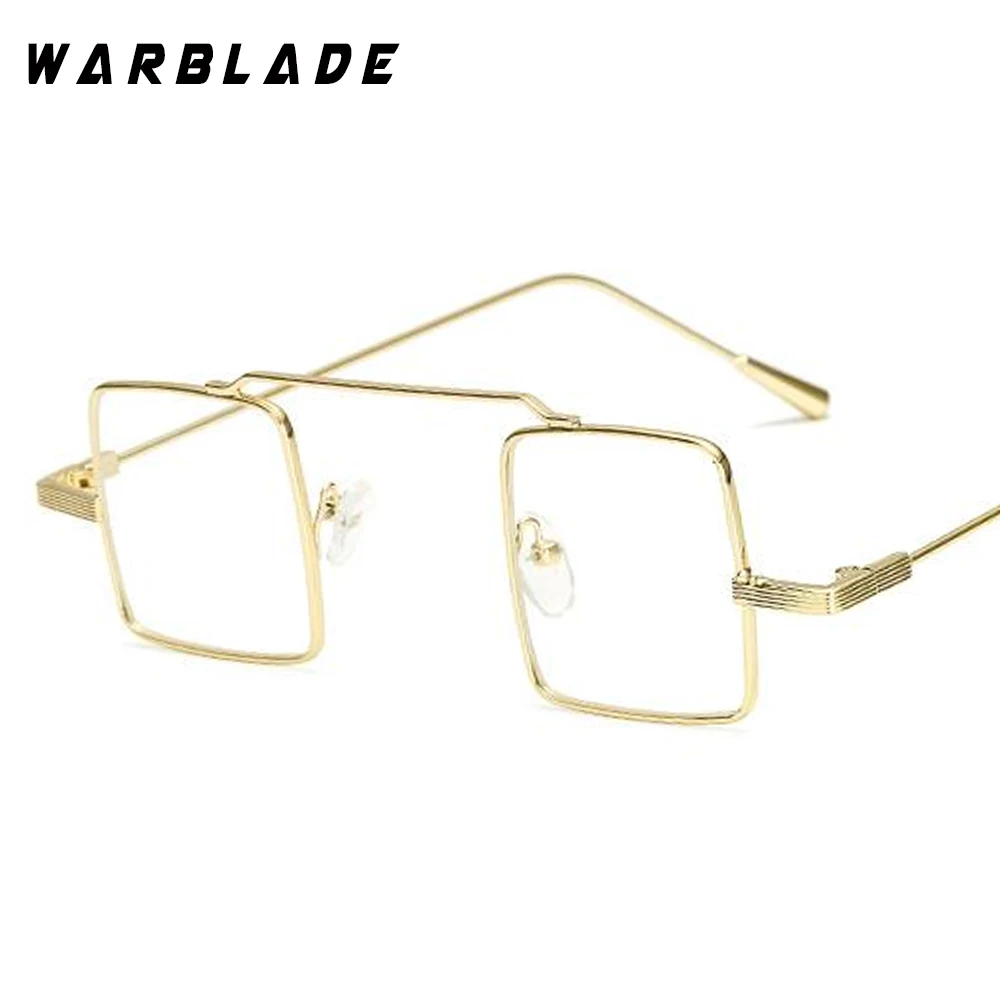 gold clear Солнцезащитные очки WarBLade из металла для мужчин и женщин, ретро Квадратные Солнцезащитные очки, модные прозрачные цветные солнцезащитные очки, небольшая оправа - Цвет линз: gold clear