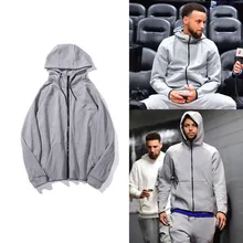 Kyrie Irving весна стиль сплошной цвет молния Спорт Свободный с длинными рукавами свитер мужской с капюшоном мужской тренд пальто