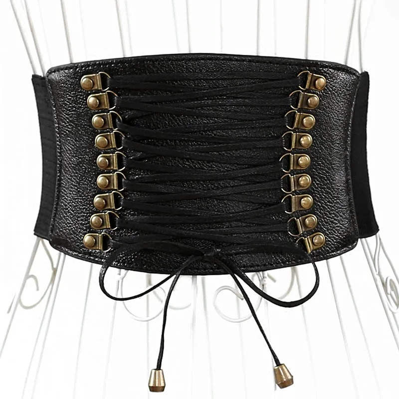 

Wide Waistbelt For Women Black Luxury PU Belts Ladies High Elastic Corset Female Decoration Accessories