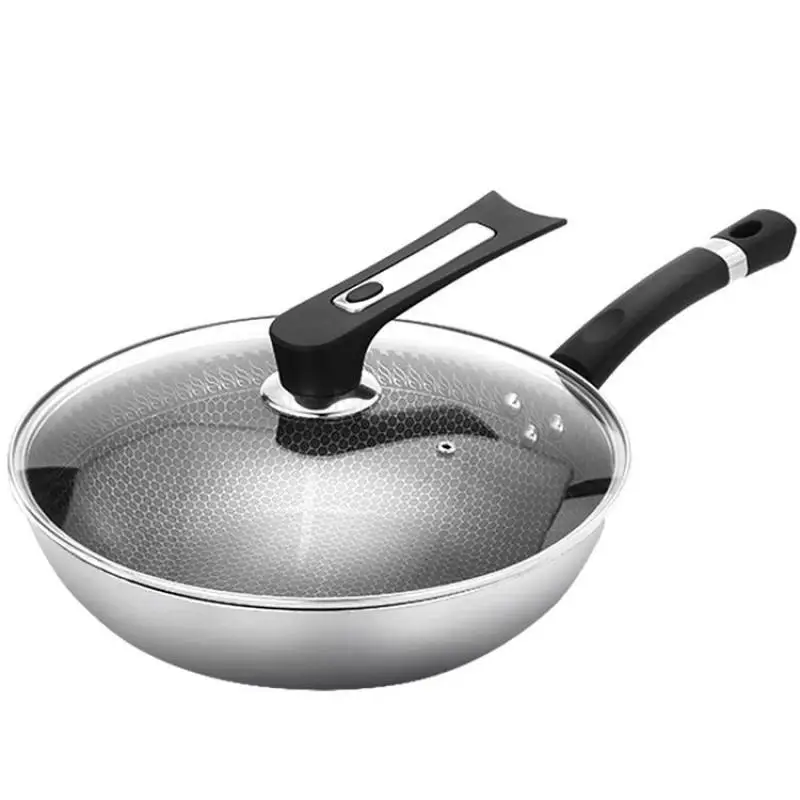 Non-stick wok household 304 stainless steel induction cooker gas stove special pan pot | Дом и сад