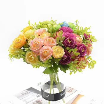 

1Bundle 5 fork small peony high-end artificial flower wedding home decoration christmas DIY window exhibition hall layout flower