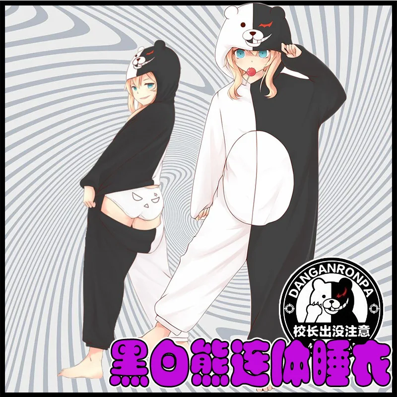 Аниме данганронпа ботинки для косплея данганронпа Уганда Monokuma комбинезоны мода для взрослых; зимние теплые Ночная Пижама унисекс пижама в виде костюм Косплея