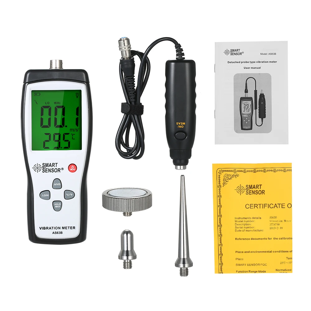 

Digital AS63B Vibration Meter Detached Probe Type Vibration Meter Vibration Measurer Vibrometer Vibration Measurer Tester Gauge