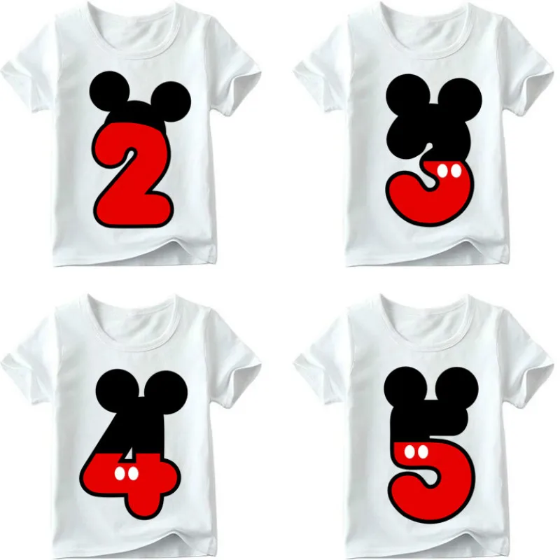 

Baby Boys/girls Happy Birthday Letter Bow Cute Print Clothes 2019 Children Funny T Shirt,kids Number 1-9 Birthday Present