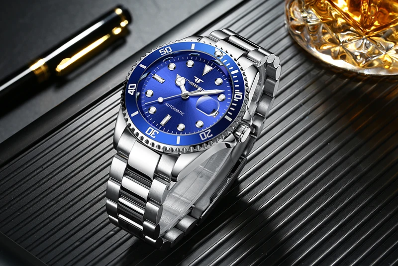 Luxury Brand FNGEEN Mechanical Watch Men Automatic Watch Male Clock Auto Date Men's Watch Luminous Watches Montre Homme 2020