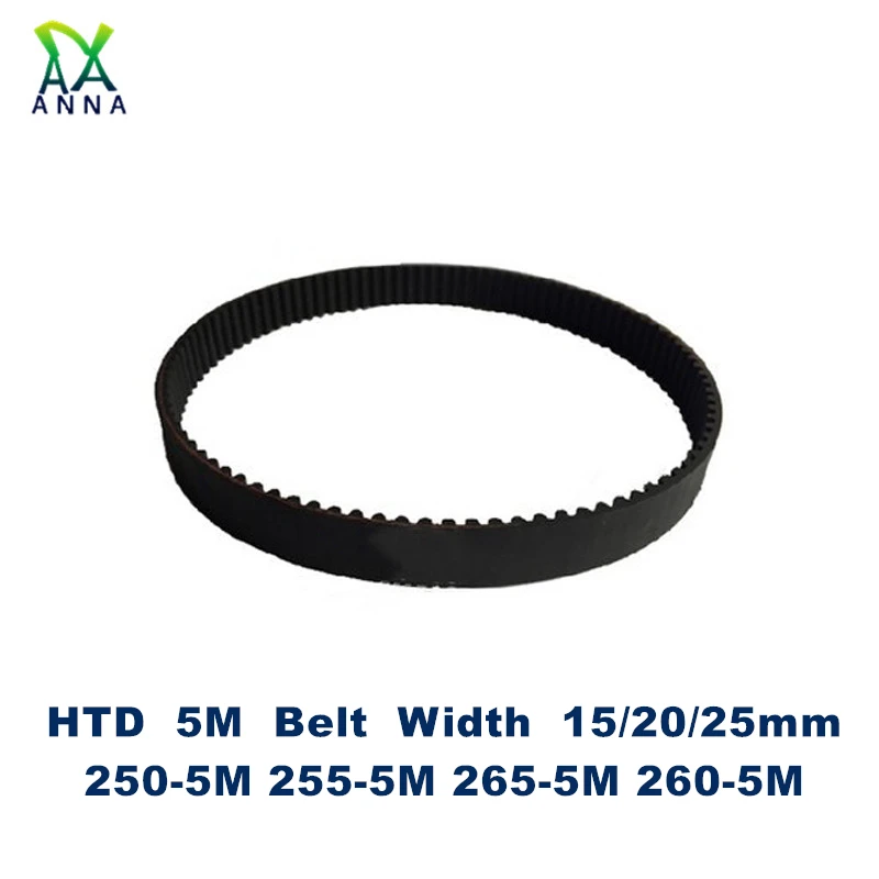 

HTD5M Timing belt C=250/255/260/265 width 15/20/25mm Teeth 50 51 52 53 HTD 5M synchronous Belt 250-5M 255-5M 265-5M 260-5M