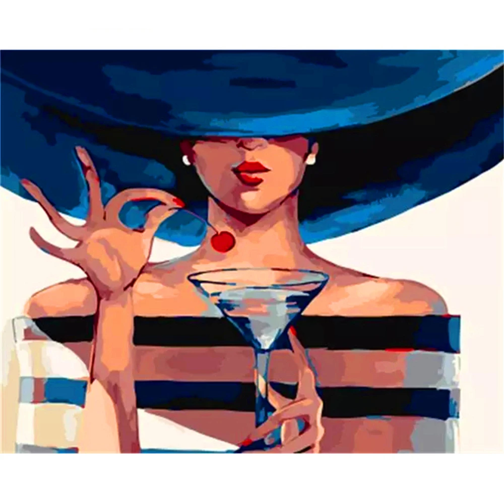 

Elegant lady Theme DIY Oil Painting Paint by Numbers with 4050 Colorful Canvas and inner frame for kill time and bored