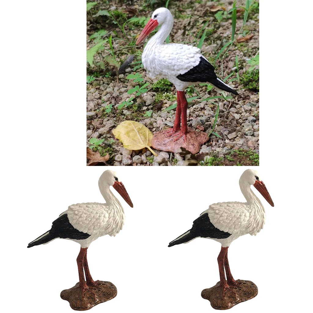 Set of 2 Crane Garden Statues, Durable Outdoor Sculptures Make Great Home Decor
