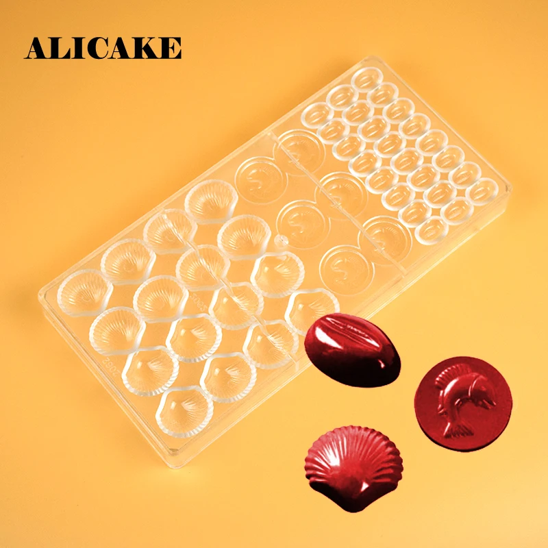 

Polycarbonate Chocolate Bar Mold Plastic Shell Beans Fish Chocolate Form Mould Baking Pastry Tools Cake Decoration Bakery Tools