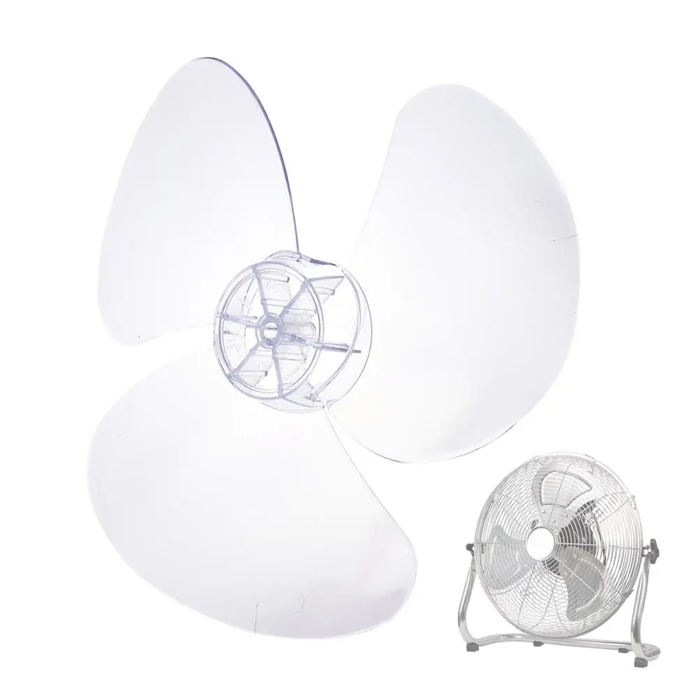 1 Universal 12 Inch Fan Blade Lightweight PP Plastic Clear Three Leaves