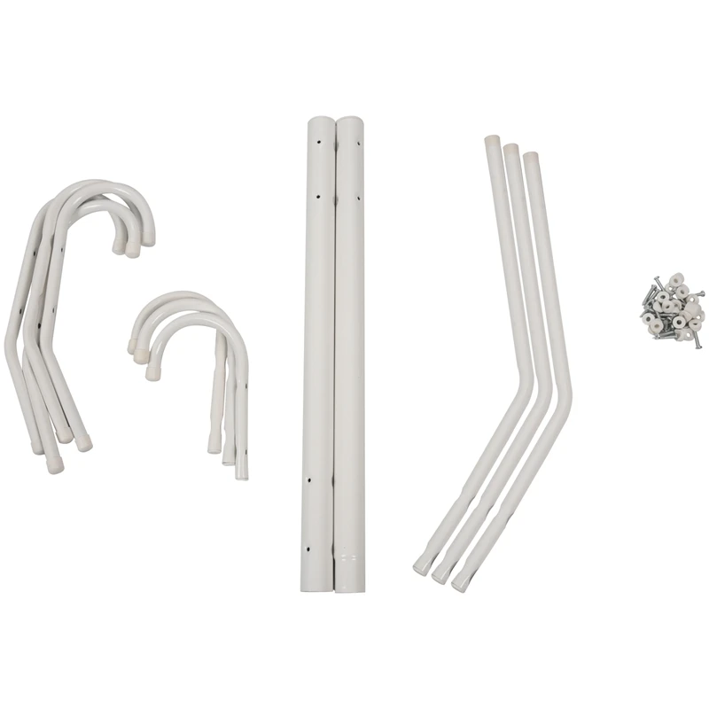 

Home 3-Tier Metal Coat Hat Rack with 11 Hooks-White