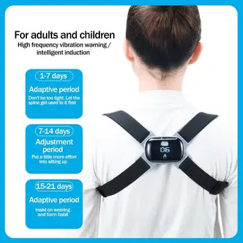 

Adjustable Intelligent Posture Trainer Smart Posture Corrector Upper Back Brace Clavicle Support for Men and Women Pain Relief