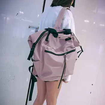 

Korean-Style Backpack Women's Fashion Nylon Large-Capacity Travel Backpack Multi-Purpose Portable High School Student Bag
