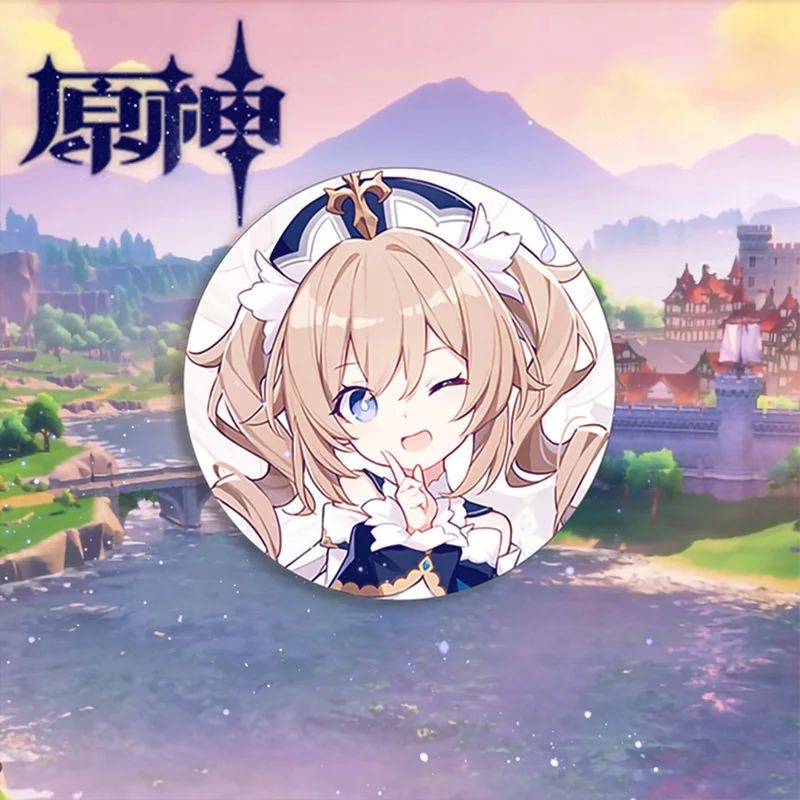 Free Shipping 58mm Online Game Genshin Impact Brooch Pin Cosplay Badge Accessories For Clothes Backpack Decoration Gift