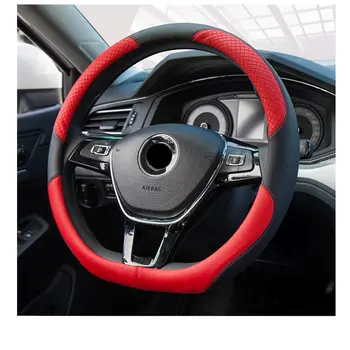 

D Shape Car Steering Wheel Cover Microfiber Leather Embossed grain For VW GOLF 7 2015 POLO JETTA For Kia Sportage Optima K5