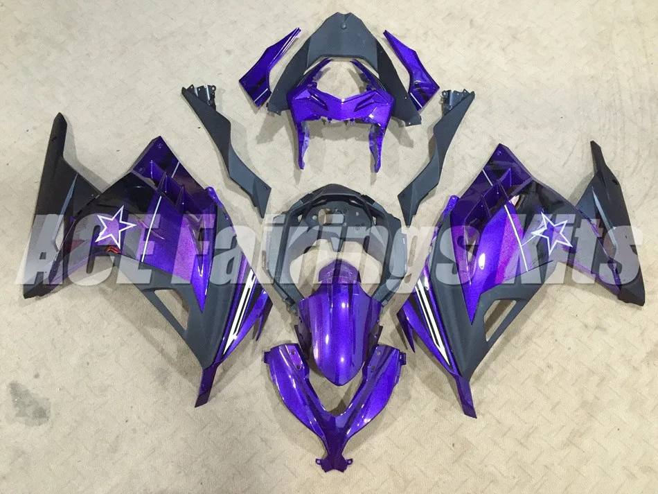 

New TOP ABS fairing kit Fit for Kawasaki Ninja300 EX300 300R 2013 2014 2015 2016 13 14 15 16 Fairings set custom Purple