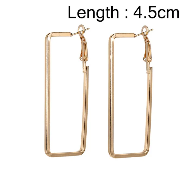Gold 4.5cm Индивидуальные простые металлические треугольные геометрические серьги, винтажные серьги-кольца для женщин, модные ювелирные аксессуары, подарок - Окраска металла: Gold 4.5cm