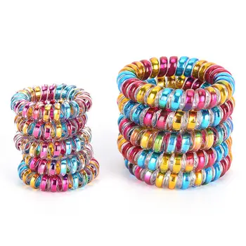 

Lot 100Pcs Telephone Line Hair Ropes Girls Colorful Elastic Hair Bands Kid Ponytail Holder Tie Gum Hair Accessories