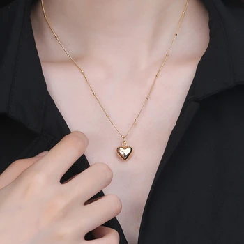 

Silvology Sterling 925 Silver Bead Chain Heart Pendant Necklace Minimalist Elegant Chic Necklace for Women Festival Jewelry Gift