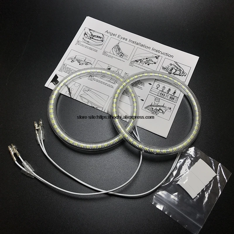 HochiTech для Hyundai Veracrus ix55 07-12 ультра яркий SMD белый светодиодный ангельские глазки 2600LM halo Кольцо Комплект дневного света DRL