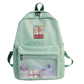

Cute Waterproof Nylon Transparent Women Backpack Lovely Clear Student Schoolbag Fashion Teenage Girls Bags for School Backpacks