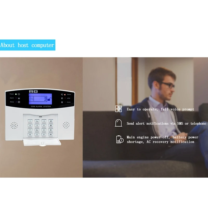 ABKT-Os Android App управление беспроводной домашней безопасности Gsm сигнализация Система Интерком пульт дистанционного управления Автонабор сирена датчик комплект