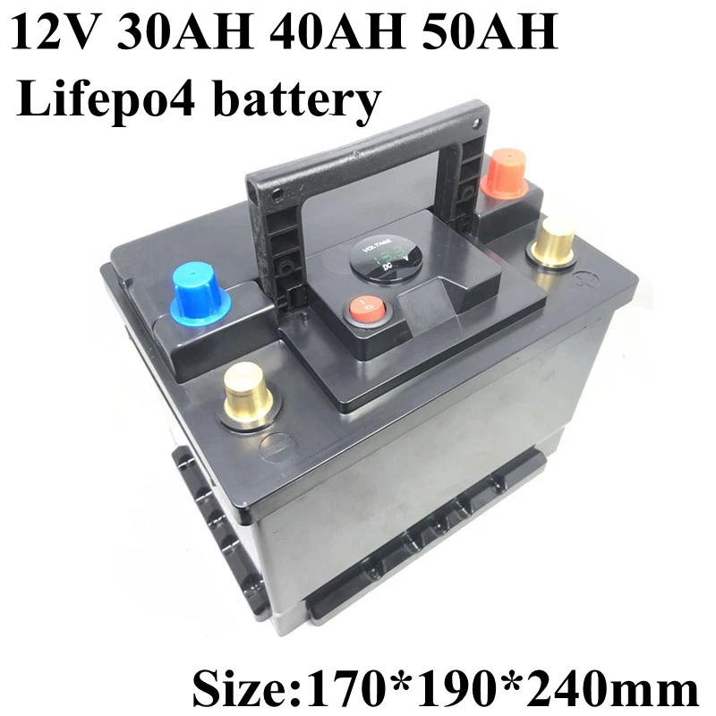 

12V 30Ah 40Ah 50Ah Lifepo4 Lithium Battery for Night Fishing Fish Finder Outdoor Power Supply Car Jump-start+ 5A Charger