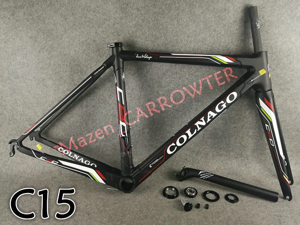 Just Frameset Лидер продаж цвет T1000 труба из углеродистого волокна 3K Матовая Colnago C60 карбоновые шоссейные рамы 48/50/52/54/56 см+ руль+ седло+ для бутылки с водой - Цвет: Just Frameset