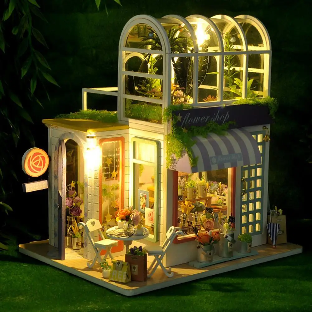DelicateMiniatureDollhouseHandmadeDIYHouseDreamlikeLightEasyto