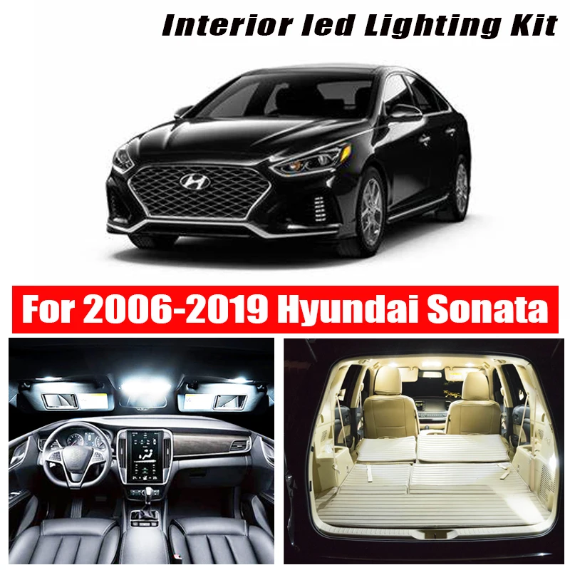 Для 2006 2019 Hyundai Sonata белые автомобильные аксессуары Canbus без ошибок светодиодный