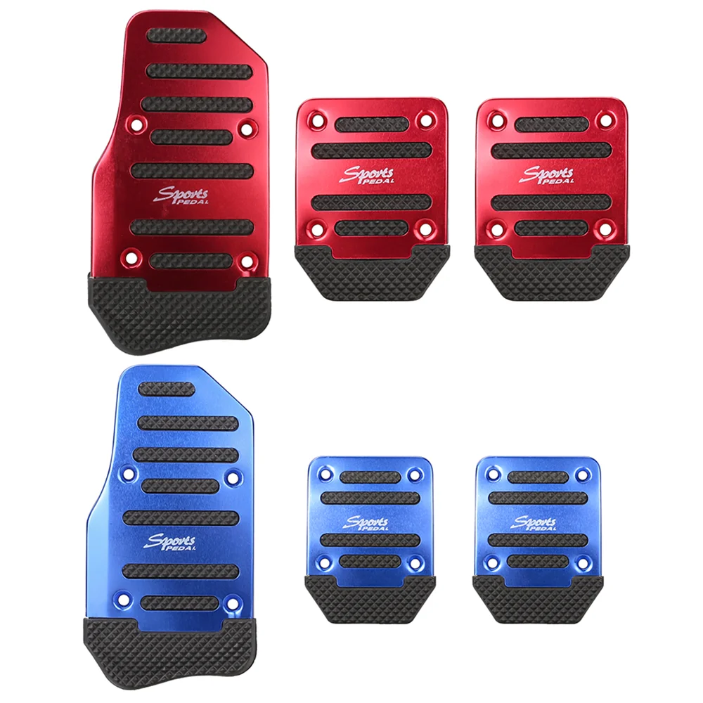 

Universal Aluminum Non-Slip Pedals For Manual Transmission 3pcs Car Pedal Cover Brake Pad Set Kit Pedali Red/Blue Car-styling