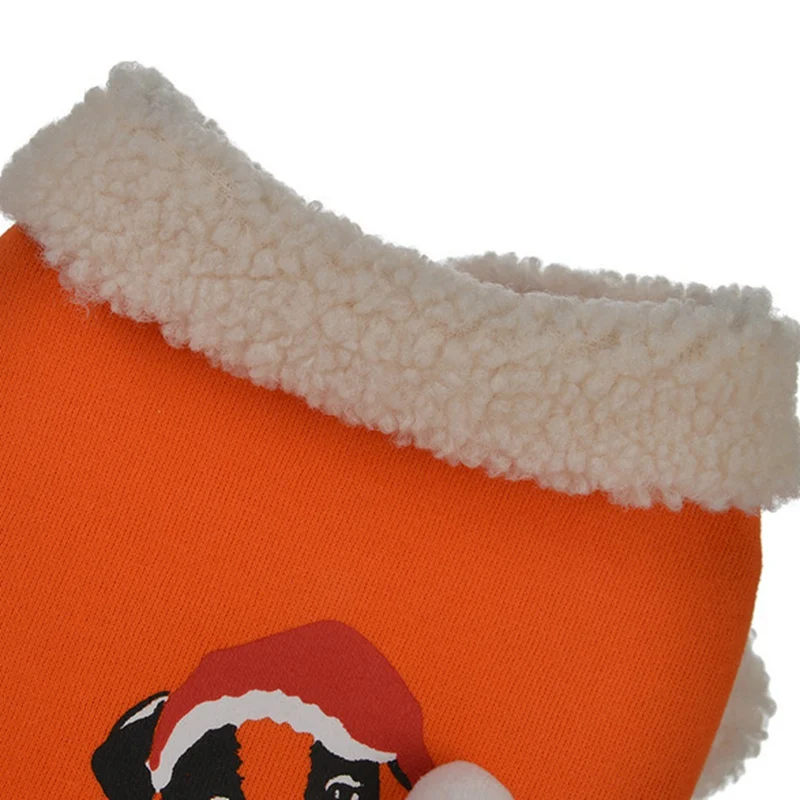 Для домашних любимцев собак Зимний одежда флисовое пальто рождественский меховой воротник куртка маленькая собака кошка теплая одежда пальто Чихуахуа Одежда для щенка жилет