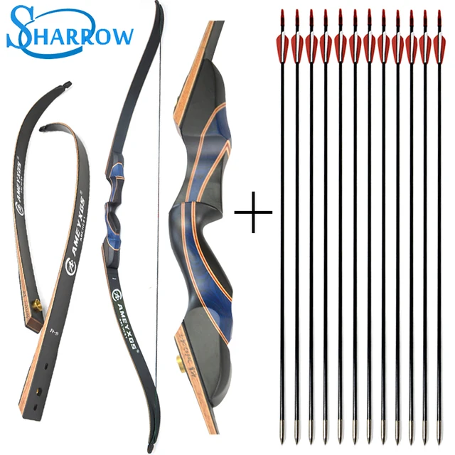US $93.98 56inch 50ibs Recurve Wood Riser With 12pcs 31inch Fiberglass Arrow Training Takedown