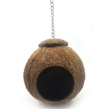 Профессиональное Птичье гнездо из натуральной кокосовой скорлупы Птичье гнездо попугай дом хижина попугай клетка кормушка игрушка для домашних животных