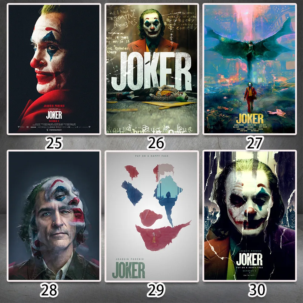 Joker, Joaquin Phoenix-постер для фильмов, белая/желтая крафт-фото бумага, обои, украшение 42X29,7 см(11,6*16,5 дюйма