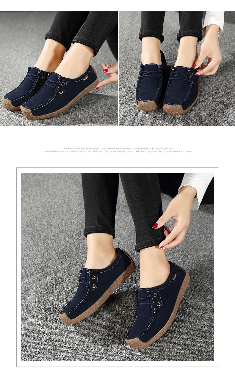 Lace-up Women Flats Comfortable Summer Loafers Women Shoes Breathable leather Sneakers Fashion Black Soft Casual Shoes Female