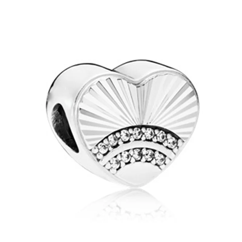 Fit Original Pandora Charms Silver Bracelet Trinket Jewelry Women Gifts New Simple Style Rainbow Mickey MOM Bear Robot DIY Bead