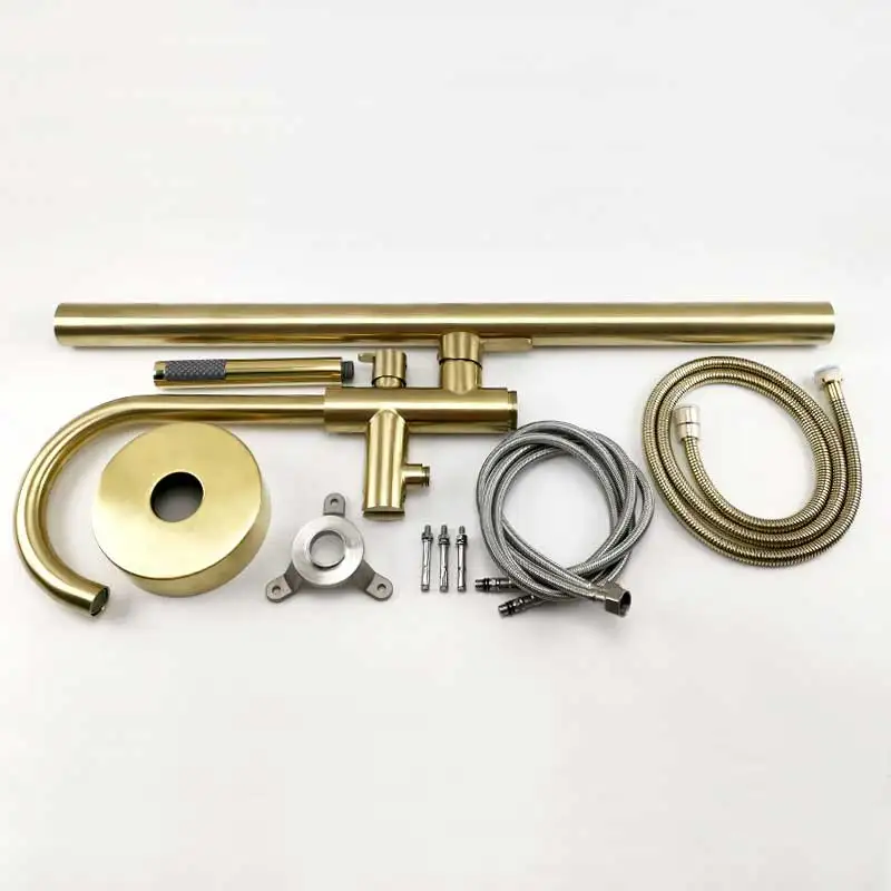 Черный/золотой смеситель для ванной, напольный смеситель для ванной ...