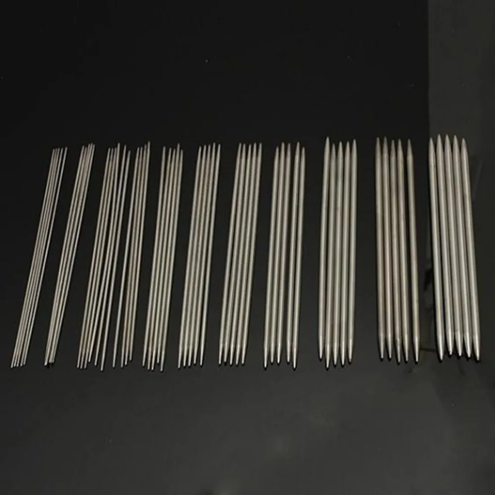 55Pcs/set 20cm Straight Knitting Needles Stainless Steel Crochet Hooks for DIY Weave Knitting Tools Sewing Accessories