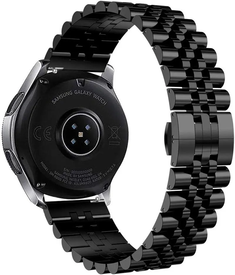 Ремешок из нержавеющей стали для samsung Galaxy watch 46 мм S3 ремешок для HUAWEI GT 2 46 мм ремешок Amazfit GTR 47 мм/Stratos 3 2 браслет