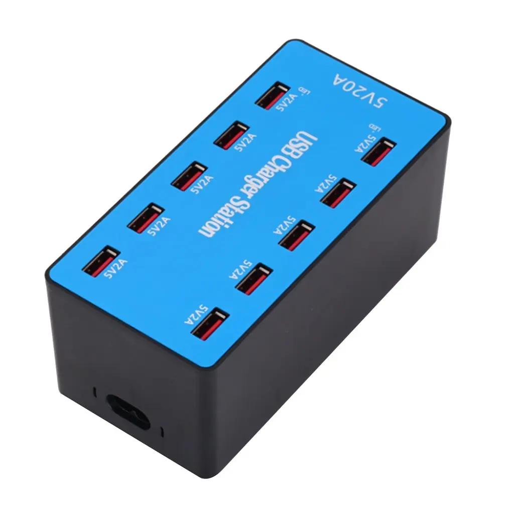 10 Port USB Charger Station 5V 20A Universal Mobile Phone Quick Charge for iPhone iPad Samsung Huawei Xiaomi