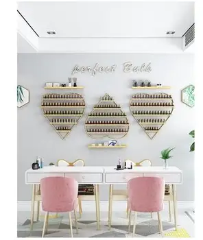 

Iron Art Manicure rack, hanging heart shaped nail polish display rack, cosmetic shop nail polish wall mounted rack