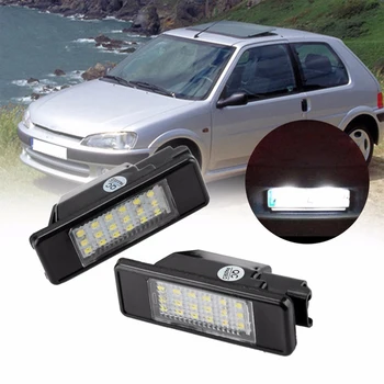 

2Pcs For Citroen Berlingo C2 C3 C4 C5 C6 C8 LED Car License Plate light Auto Tail Number Lamps