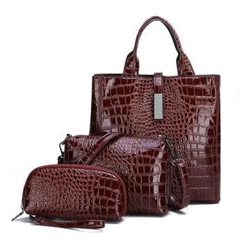 

New Luxurious 3-piece Suit Women Bag Large Capacity Female Handbag Retro Shoulder Bags Lady Leather Big Tote With Crossbody Bag