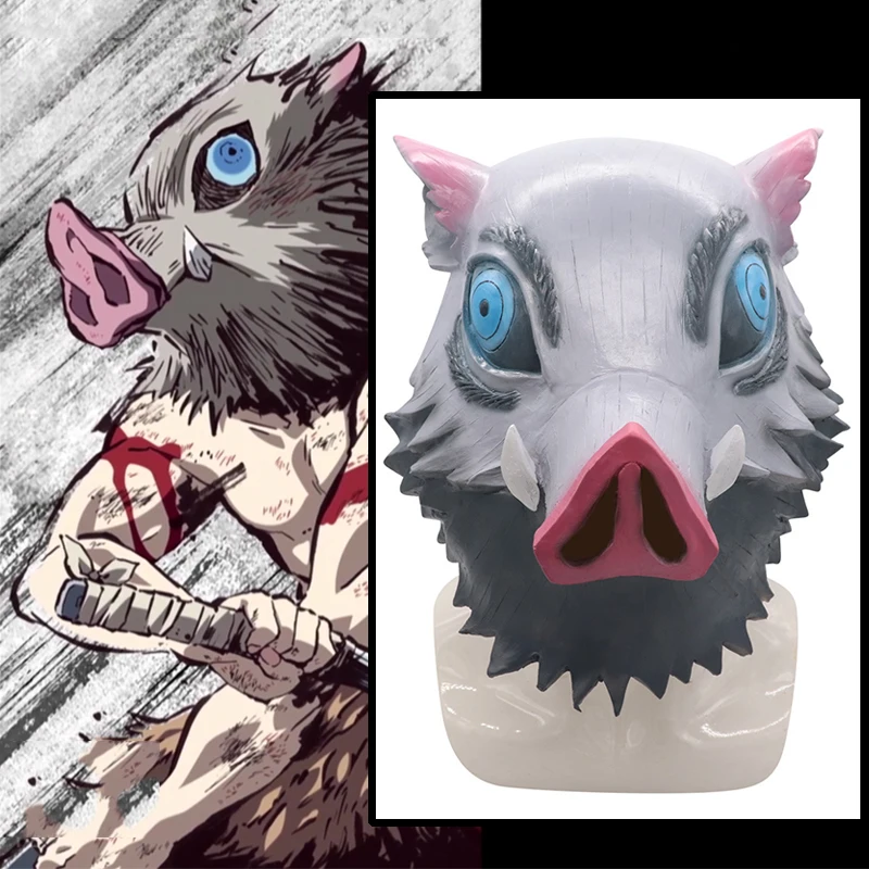 New  Anime Comic Demon Slayer Kimetsu no Yaiba Cosplay Headgear Hashibira Inosuke Headgear Mask Anime Co
