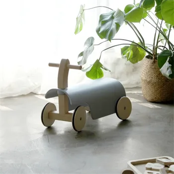 

Children's Scooter Solid Wood Car Stroller Four-wheel Baby Walker Balance Car High Quality Kids Gift For Toddler Learning Walk