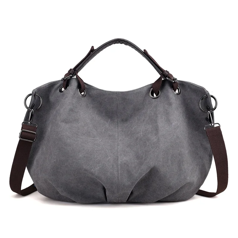 Холщовая Сумка новая женская сумка mommy сумки Холщовая Сумка s для женщин Холщовая Сумка На Молнии ретро большая сумка на плечо - Цвет: Серый